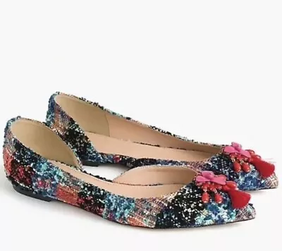 J.Crew Collection Audrey Flats Embellished Beaded Tweed Ballet Flats 8.5 J Crew • $29.99