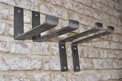  Heavy Duty Shelf Brackets Scaffold Industrial Rustic Handmade Steel Metal SS/SU • £19.50