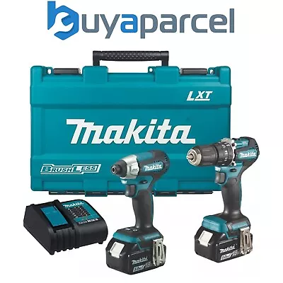 Makita 18v DLX2414ST Brushless Kit DHP487 Hammer Drill DTD157 Impact Driver 5ah • £276.99