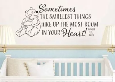 Winnie The Pooh Sometimes The Smallest Things Wall Decal Sticker 30.3 W X 12.25h • $18