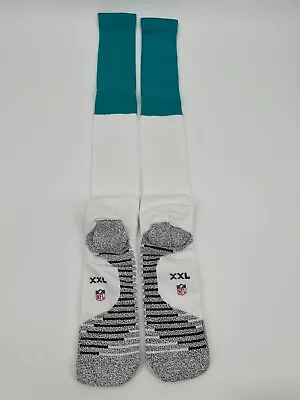 2018 Miami Dolphins Team Issued Nike Aqua/white Nfl Game Socks New Size Xxl • $7.99