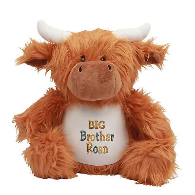 £21.99 • Buy Personalised Highland Cow Soft Toy Zipped Pyjama Case Birthday Christening Gift