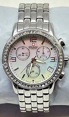 Swiss Military Hanowa Chronograph Watch Mother Of Pearl - Tested Working • $89.99