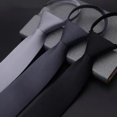 Mens Pretied Ties Men's Business Lazy Zip Necktie Wedding Party Formal Slim Zip • $9.88