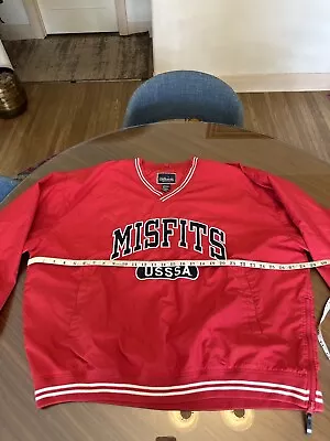 USSSA MISFITS Holloway Side Zip Windbreaker Athletic Jacket XXL Red Clean • $25