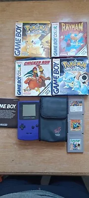Gameboy Colour With Games Bundle Purple Working Order • £102