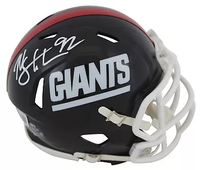 Giants Michael Strahan Signed 81-99 Throwback Speed Mini Helmet BAS Witnessed • $139.99