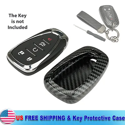 Carbon Fiber Pattern Soft Silicone Key Fob Cover For 16-up Chevy Camaro Cruze... • $11.99