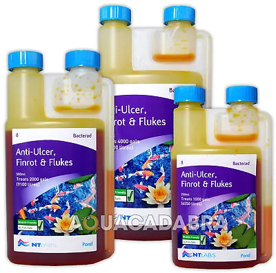 £9.60 • Buy NT Labs Bacterad Anti Ulcer Finrot & Fluke Treatment Garden Pond Water Fish Koi