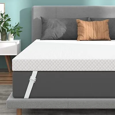 4 Inch Firm Mattress Topper Full Gel Infused Ventilated Bed Topper For Back Pain • $67.49