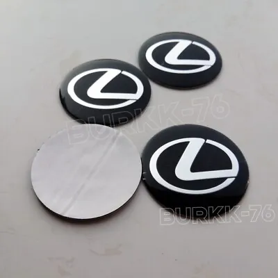 $16 • Buy 4Pcs 56mm Black Metal Wheel Center Hub Cap Stickers Decals Domed Badge For LEXUS