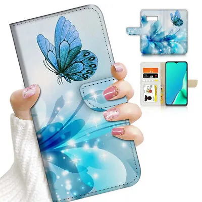 ( For Samsung S7 ) Wallet Flip Case Cover AJ23210 Blue Butterfly • $12.99