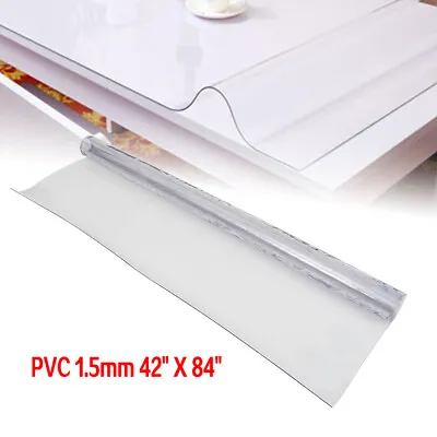 Clear Plastic Mat Waterproof Tablecover 1.5mm Pvc 42  X 84  Tablecloth Desk Pad  • $40