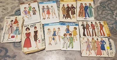 Vintage McCall's Simplicity Butterick 60s70s 80s Sewing Pattern Lot Of 20 • $12.25