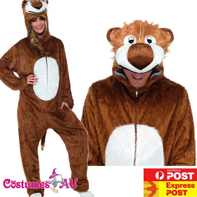 Mens Lion King Costume Adults Jumpsuit Animal Zoo Party Simba Book Week Outfit • £18.31