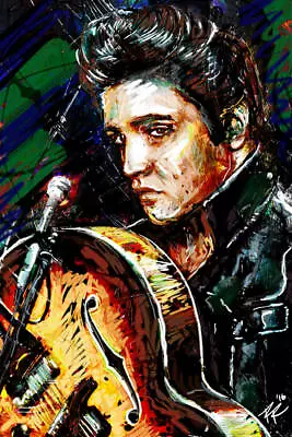 Elvis Presley Art Print Elvis Canvas Painting Retro Rock Poster • $34.99