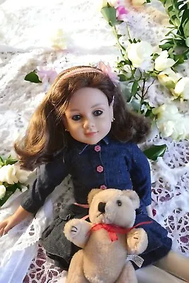 My Twinn Doll Kate In Brown Hair  My Twinn Dress And Pink Shoes And Earrings  • $110