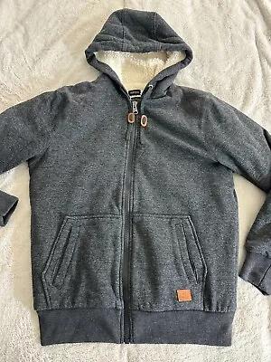 Buffalo David Bitton Hoodie Mens Size M Gray Full Zip Sherpa Lined • $20