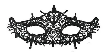 Black Lace Masquerade Eye Mask Fancy Dress Hen Halloween Festivals Gothic Party • £3.15