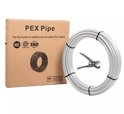 EFIELD NSF Certified Pex Pipe 1/2  X 100ft  White For Potable Water & Cutter • $32.99