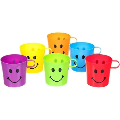 4pk Children Kids Funny Mugs Cups With Handle Fun Home Camping Travel Plastic • £6.99