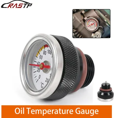 M20x1.5 Motorcycle Oil Temp Temperature Gauge Filler Cap 0-200 Celsius Black • $15.15