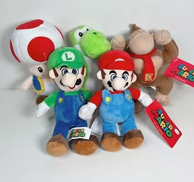 Nintendo Super Mario Bros Plush Toys Mario Luigi Yoshi Donkey Kong Toad 18-21CM • $19.95