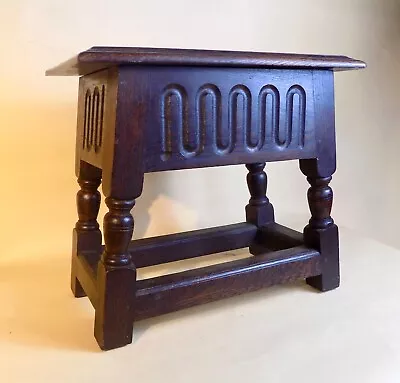 English Antique Oak Jacobean Style Box Stool. Great Condition. Free Shipping. • $425