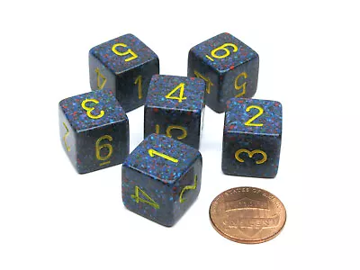 Speckled 15mm 6 Sided D6 Polyhedral Chessex Dice 6 Pieces - Twilight • $4.04