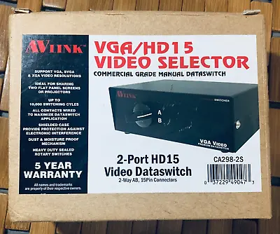 AV Link NIB VGA/XGA Commercial AB Video Dataswitch HD HDR 15-PIN CA298-2S Rare! • $19.99