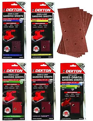 1/3 Sanding Pads Rectangular Sheets 40 60 80 120 Or Mixed Grit 93x 230mm DT80750 • £3.49