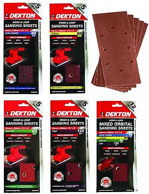 Dekton 1/3 Sanding Pads Rectangular Sheets 40 60 80 120 Or Mixed Grit 93 X 230mm • £4.19