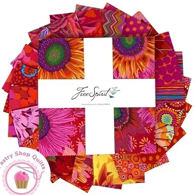 Kaffe Fassett CLASSICS PLUS Red  LAYER CAKE 42 - 10  Squares Quilting Fabric • $57.95