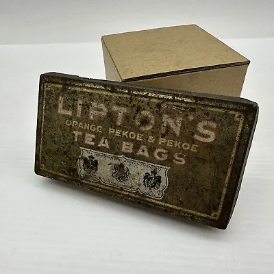 Vintage Kitchen 6  Wide Tin Can  *empty* Lipton Tea Bags Orange Pekoe • $4.95