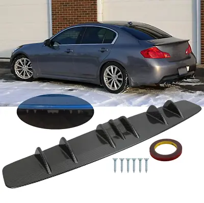 Carbon Fiber Rear Lip Bumper Diffuser 7 Fins Shark For Infiniti G37 G35 Coupe • $49.12