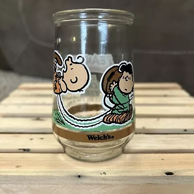 Vintage Welch's Jelly Jar Peanuts Glass Classics #4 IT'S KICK OFF TIME • $7