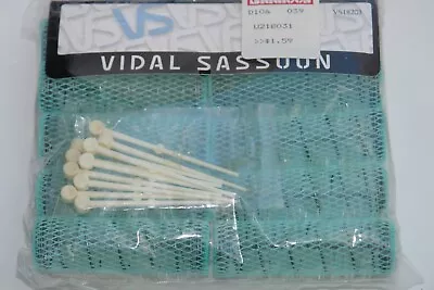 Vintage NEW 1999 VIDAL SASSOON Brush Rollers 10 Count Large Turquoise W/Pins • $6.99