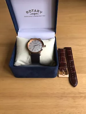 Rotary Rose Gold Plated Men's Quartz Watch. Dolphin Standard - 100m - Boxed • £19.99