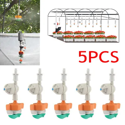 5pcs Rotary Sprinkler With Antidrip Hanging Sprayer Garden Irrigation Micro Drip • £5.98