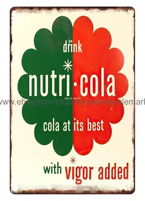 Nutri-Cola Metal Tin Sign Nostalgic Garage Shop Modern Wall Art • $18.96