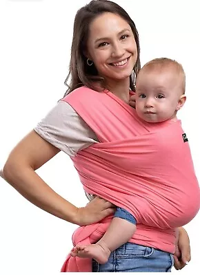 CuddleBug Baby Wrap Sling + Carrier - Newborns & Toddlers Up To 35 Lbs - Pink  • £22