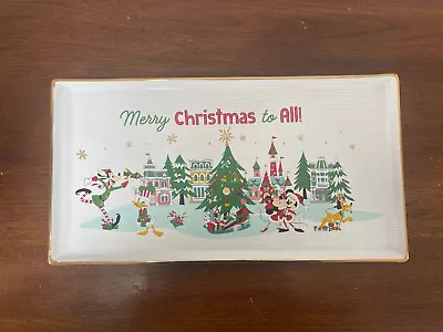 Disney Mickey Mouse & Friends Christmas Holiday Ceramic Serving Tray 7.5 X 14.5  • $56.99