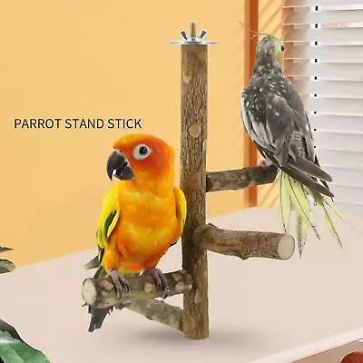 Bird Play Stand Boredom Breaker Wood Bird Stand For Macaws Conures Lovebirds • $17.86