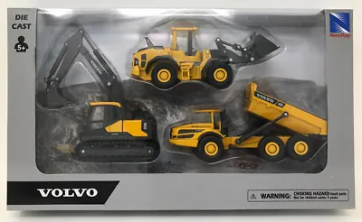 Volvo Construction Dump Excavator Loader Playset New-Ray Diecast  • $19.42