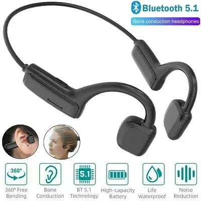 $15.19 • Buy Bone Conduction Headphones Bluetooth 5.0 Wireless Earbuds Outdoor Sport Headset