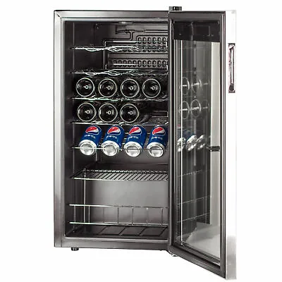 £279 • Buy SMAD 98 Litre 35 Bottles Wine Fridge Beverage Cooler Stainless Steel Glass Door