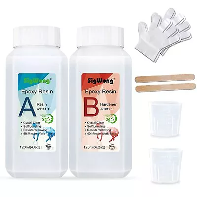 £11.69 • Buy Epoxy Resin Clear Crystal Coating Kit - 2 Part Casting Resin For Art 240ml