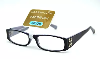 Magnivision SUZANNA PRP 53/17-138 Womens Fashion Rectangle Reading Glasses +2.00 • $15.99