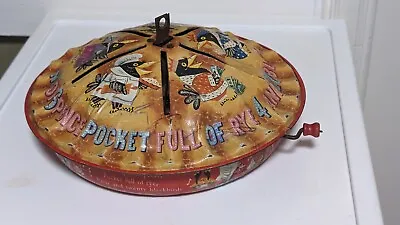 Vtg 1950s Mattel Blackbird Pie Tin MUSICAL TOY Jack In The Box Style Non Working • $50