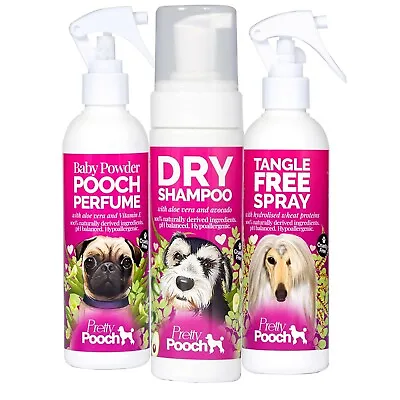 £17.95 • Buy Pretty Pooch Dog Grooming Kit Dry Shampoo Perfume Detangling Spray Gift Set